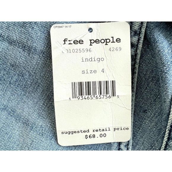 Free People Splendor in the Grass Paperbag Denim Skirt Size 4 - Picture 5 of 5